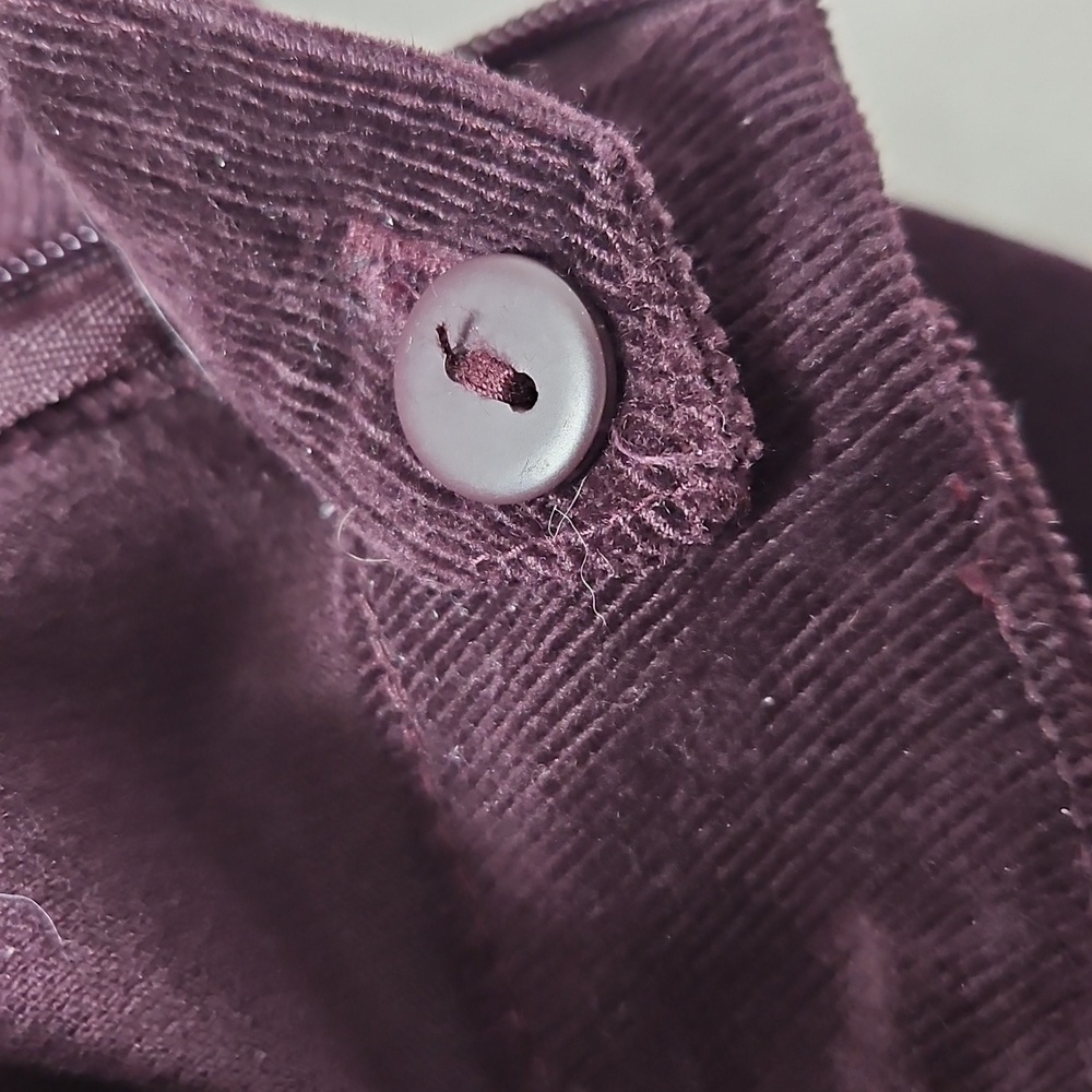 J.Jill Corduroy Burgundy Side Zip Flat Front Pants Size 8 - Picture 9 of 12